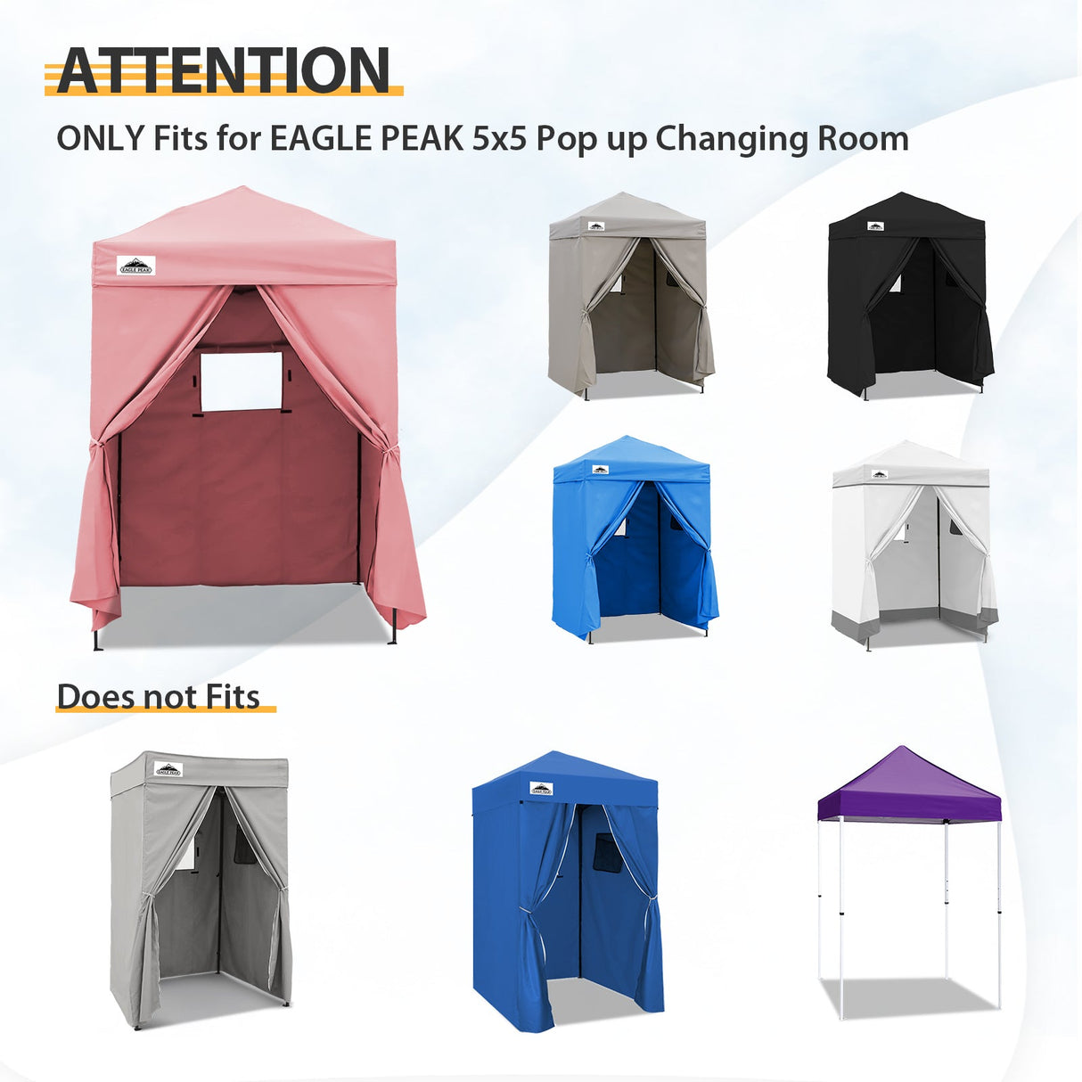 Replacement Canopy Top and Four Walls for 5x5 Changing Room - Frame NOT Included - Eagle Peak Custom Canopy Tent