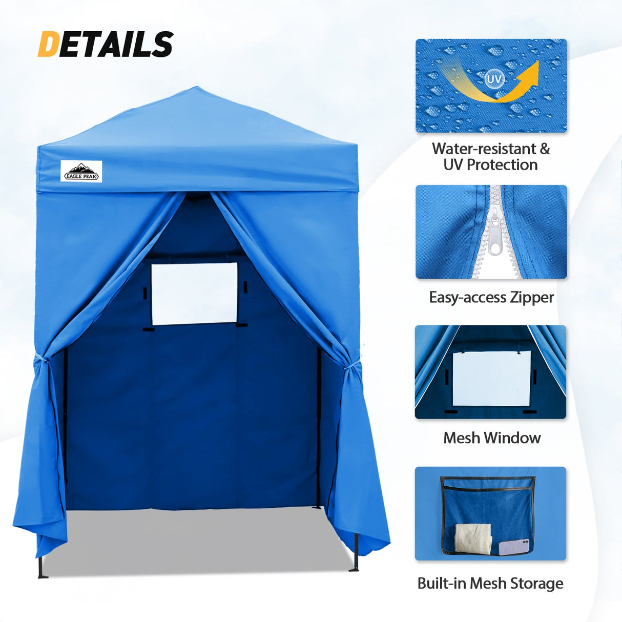 Replacement Canopy Top and Four Walls for 5x5 Changing Room - Frame NOT Included - Eagle Peak Custom Canopy Tent