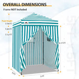 Replacement Canopy Top and Four Walls for 5x5 Changing Room - Frame NOT Included - Eagle Peak Custom Canopy Tent