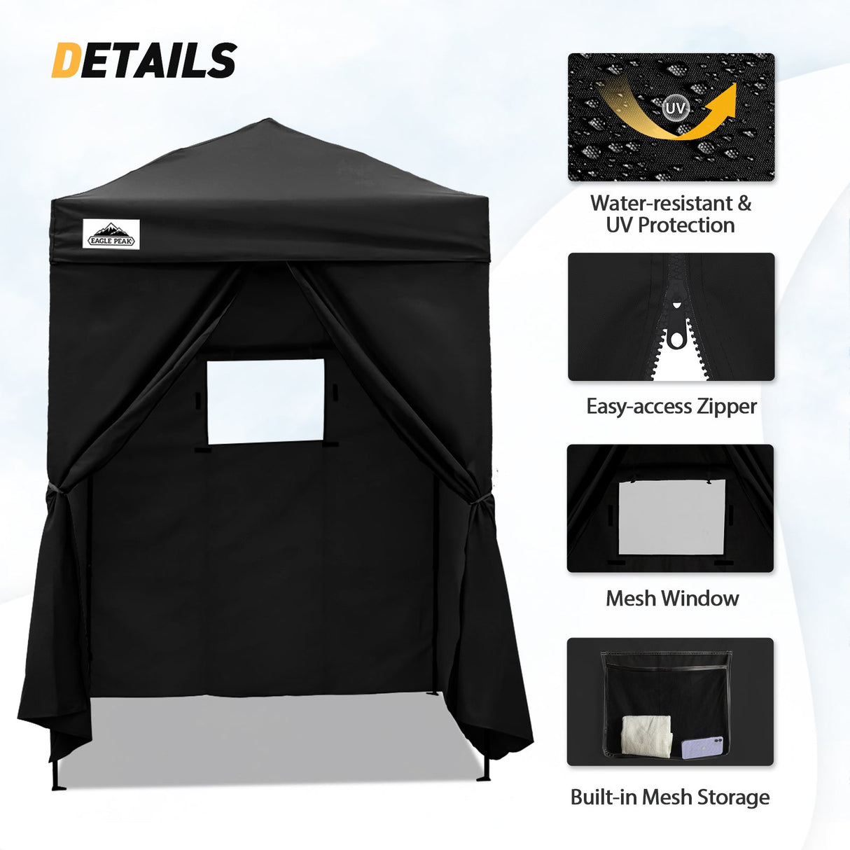 Replacement Canopy Top and Four Walls for 5x5 Changing Room - Frame NOT Included - Eagle Peak Custom Canopy Tent