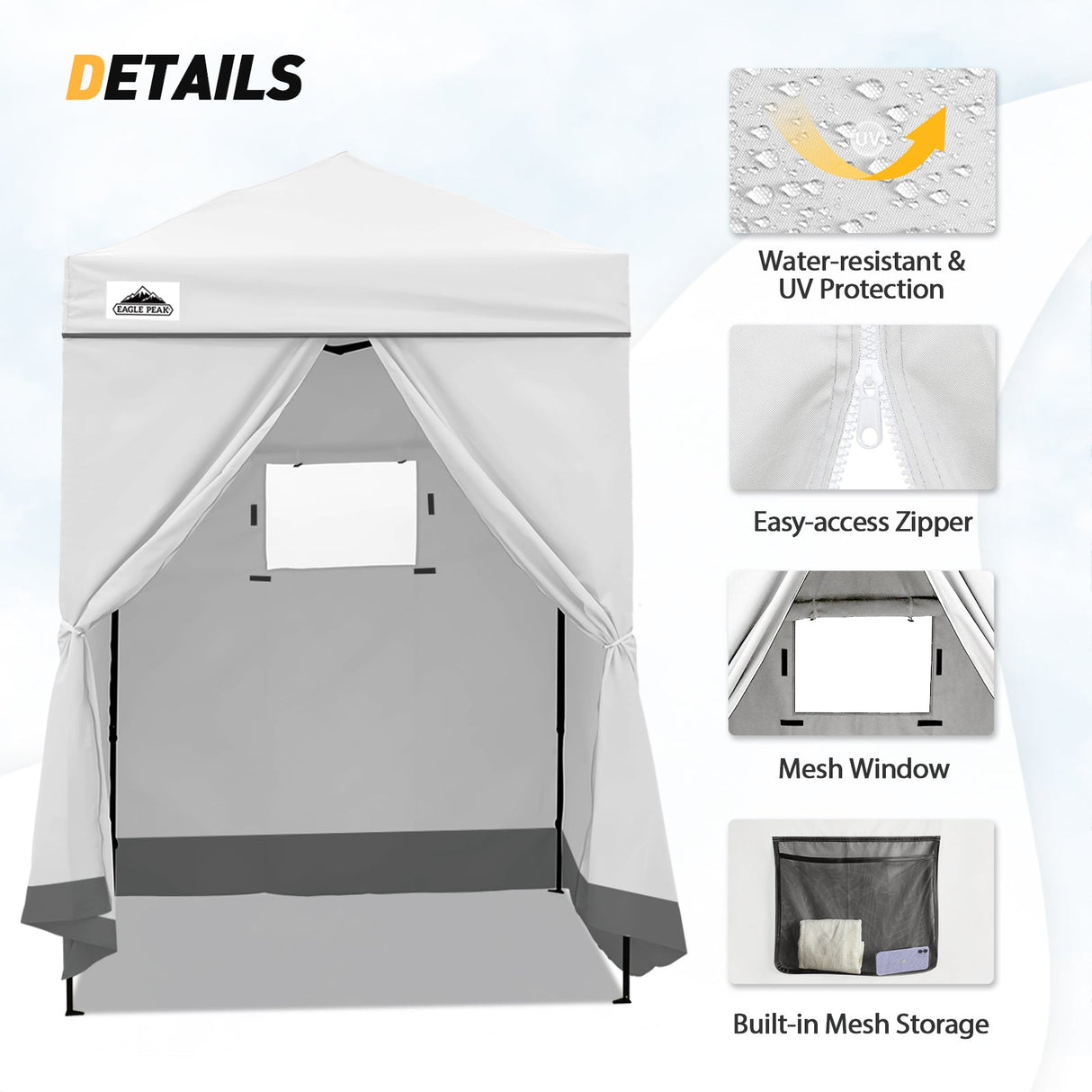 Replacement Canopy Top and Four Walls for 5x5 Changing Room - Frame NOT Included - Eagle Peak Custom Canopy Tent
