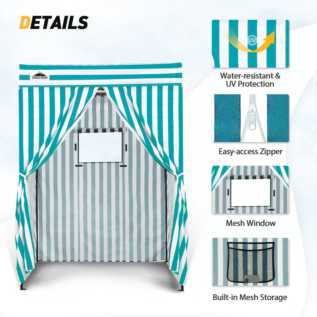 Replacement Canopy Top and Four Walls for 5x5 Pop Up Flat Top Changing Room - Eagle Peak Custom Canopy Tent