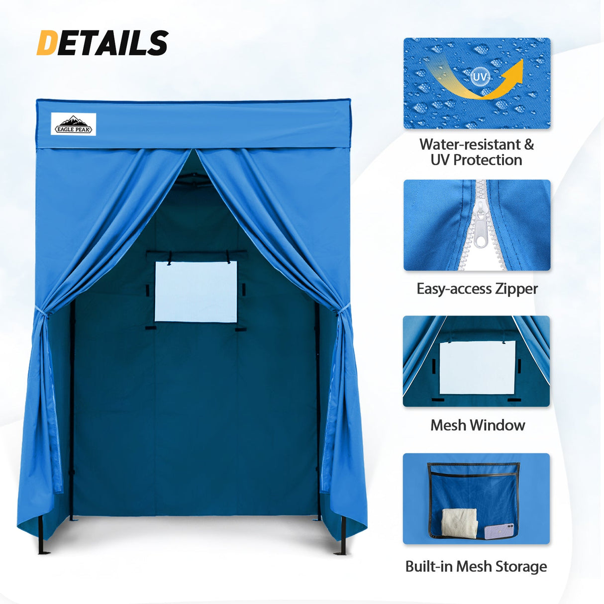 Replacement Canopy Top and Four Walls for 5x5 Pop Up Flat Top Changing Room - Eagle Peak Custom Canopy Tent