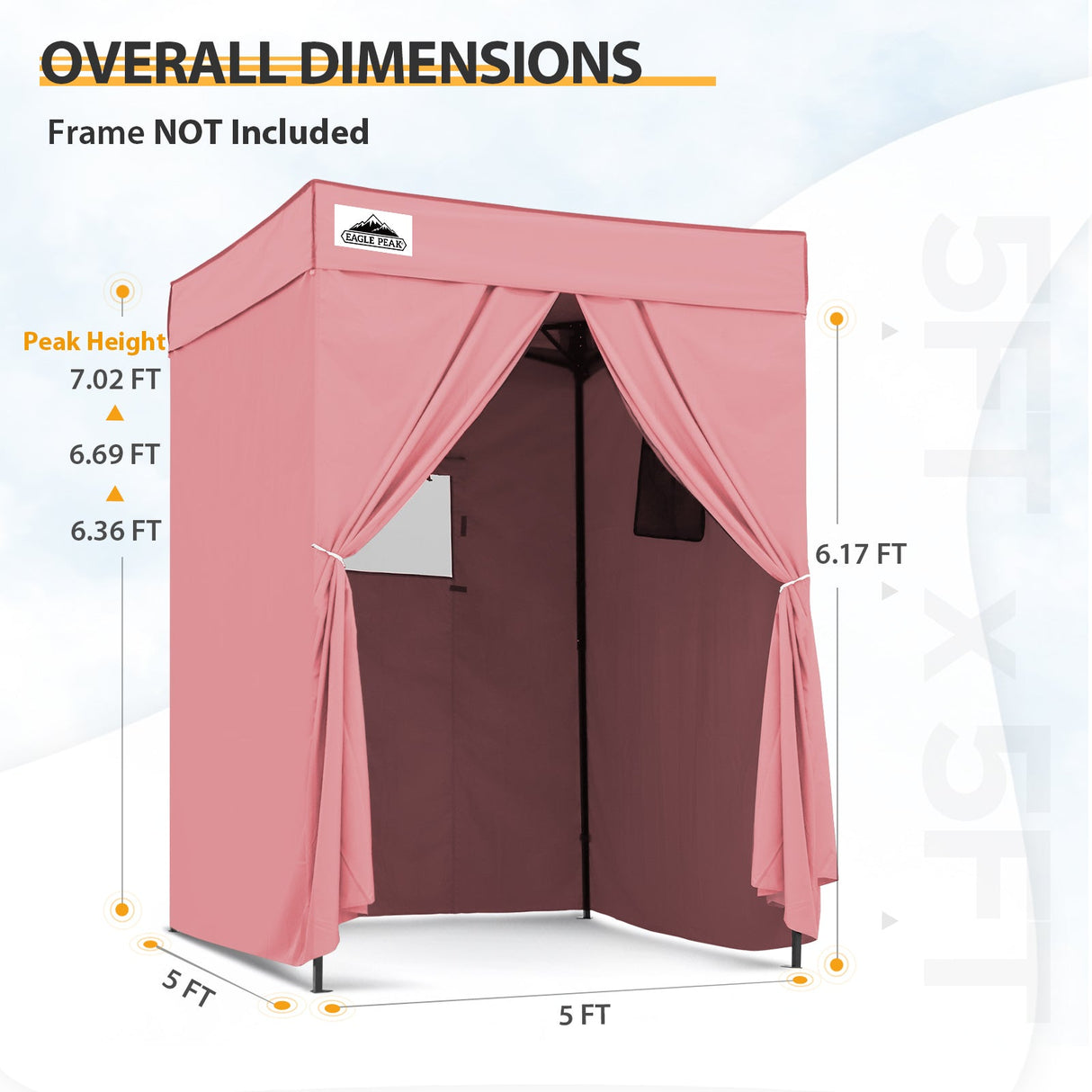 Replacement Canopy Top and Four Walls for 5x5 Pop Up Flat Top Changing Room - Eagle Peak Custom Canopy Tent