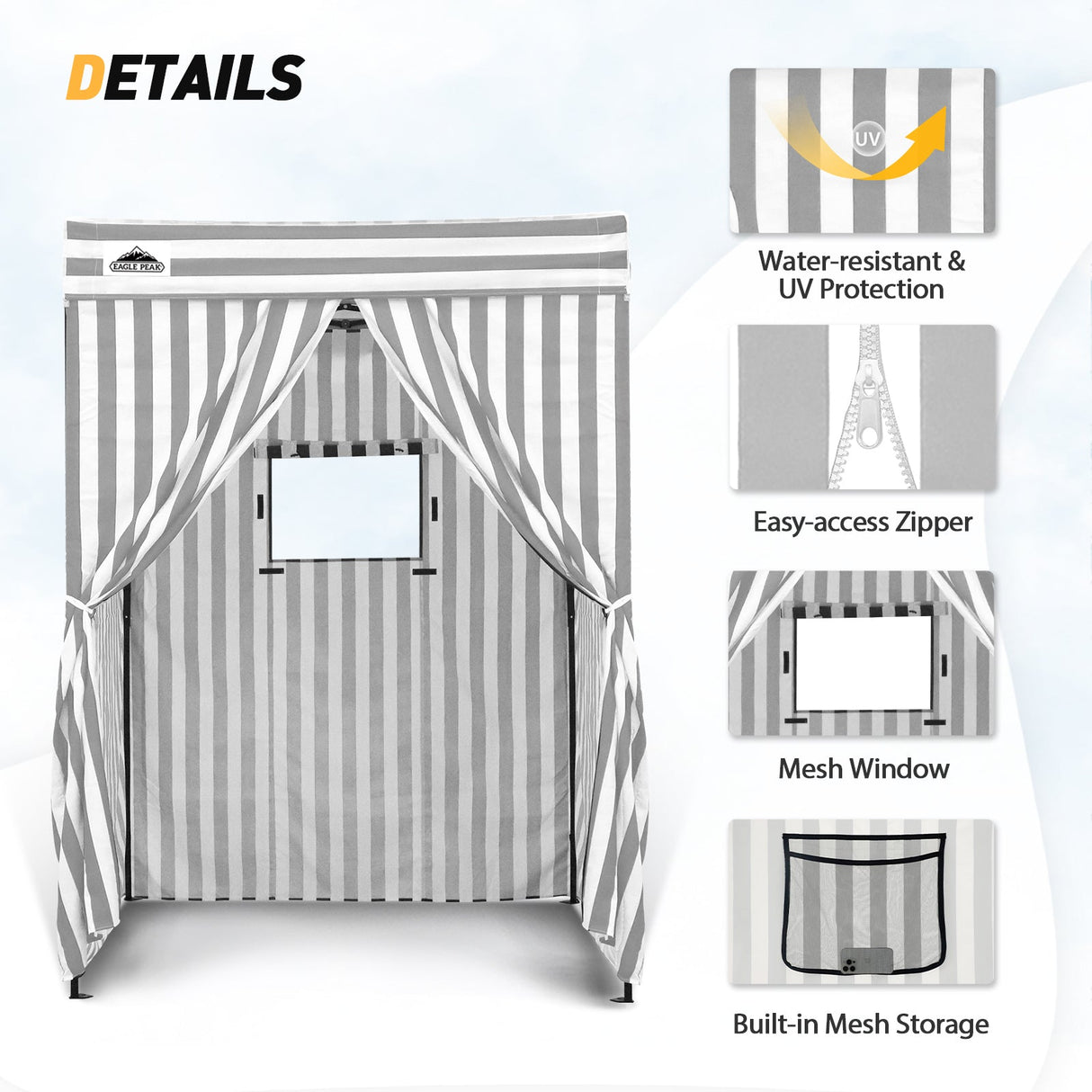 Replacement Canopy Top and Four Walls for 5x5 Pop Up Flat Top Changing Room - Eagle Peak Custom Canopy Tent