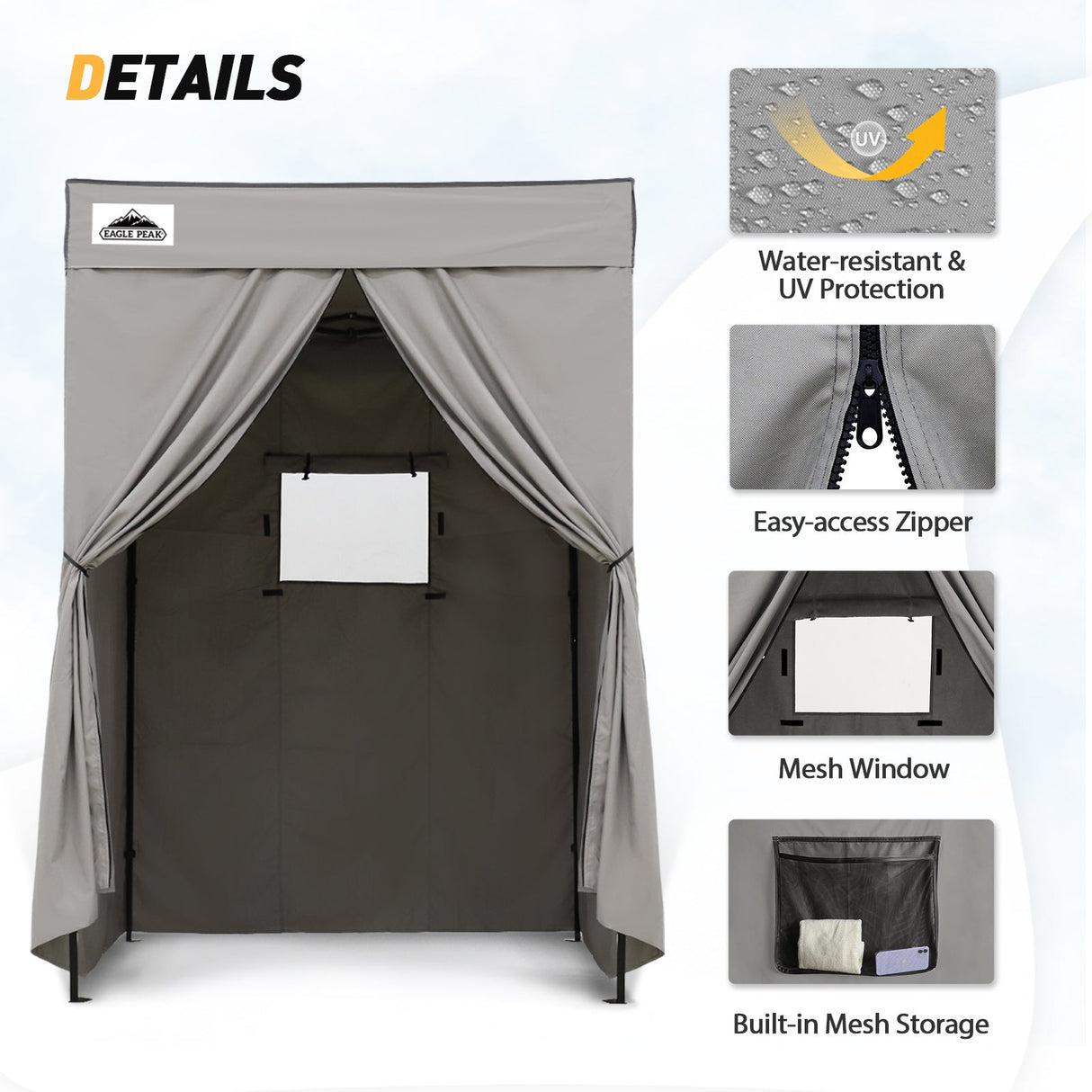 Replacement Canopy Top and Four Walls for 5x5 Pop Up Flat Top Changing Room - Eagle Peak Custom Canopy Tent