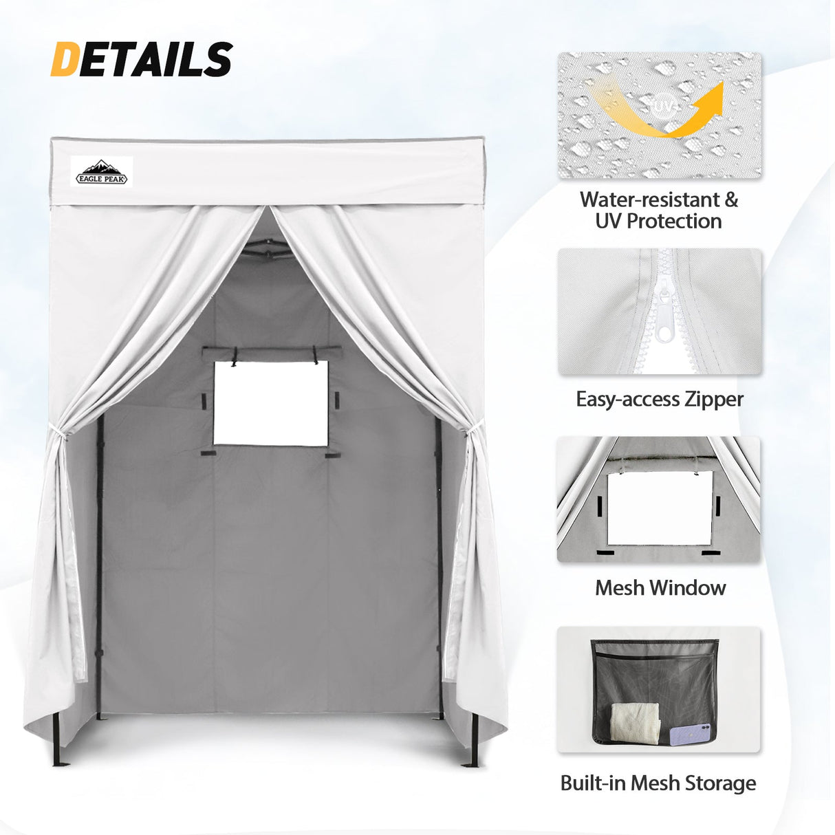 Replacement Canopy Top and Four Walls for 5x5 Pop Up Flat Top Changing Room - Eagle Peak Custom Canopy Tent