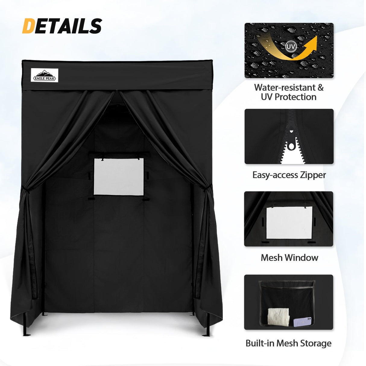 Replacement Canopy Top and Four Walls for 5x5 Pop Up Flat Top Changing Room - Eagle Peak Custom Canopy Tent