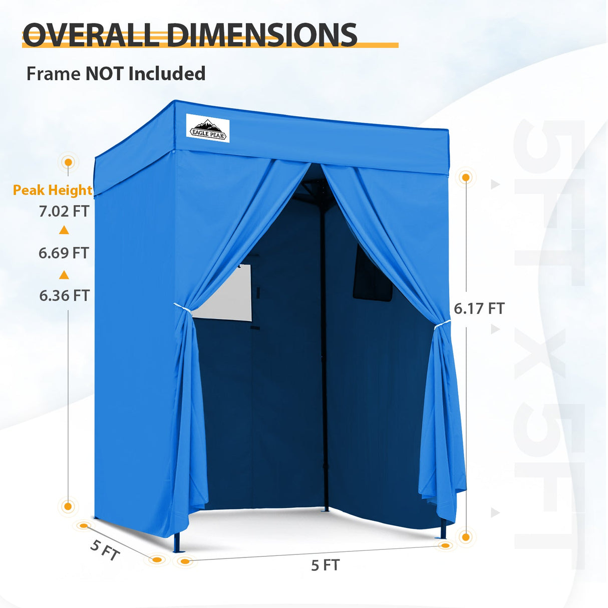 Replacement Canopy Top and Four Walls for 5x5 Pop Up Flat Top Changing Room - Eagle Peak Custom Canopy Tent