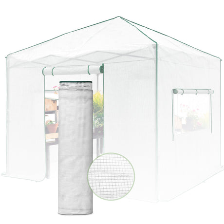 Replacement Cover for 10x10 Portable Walk - in Greenhouse (Frame Not Included) - Eagle Peak Custom Canopy Tent