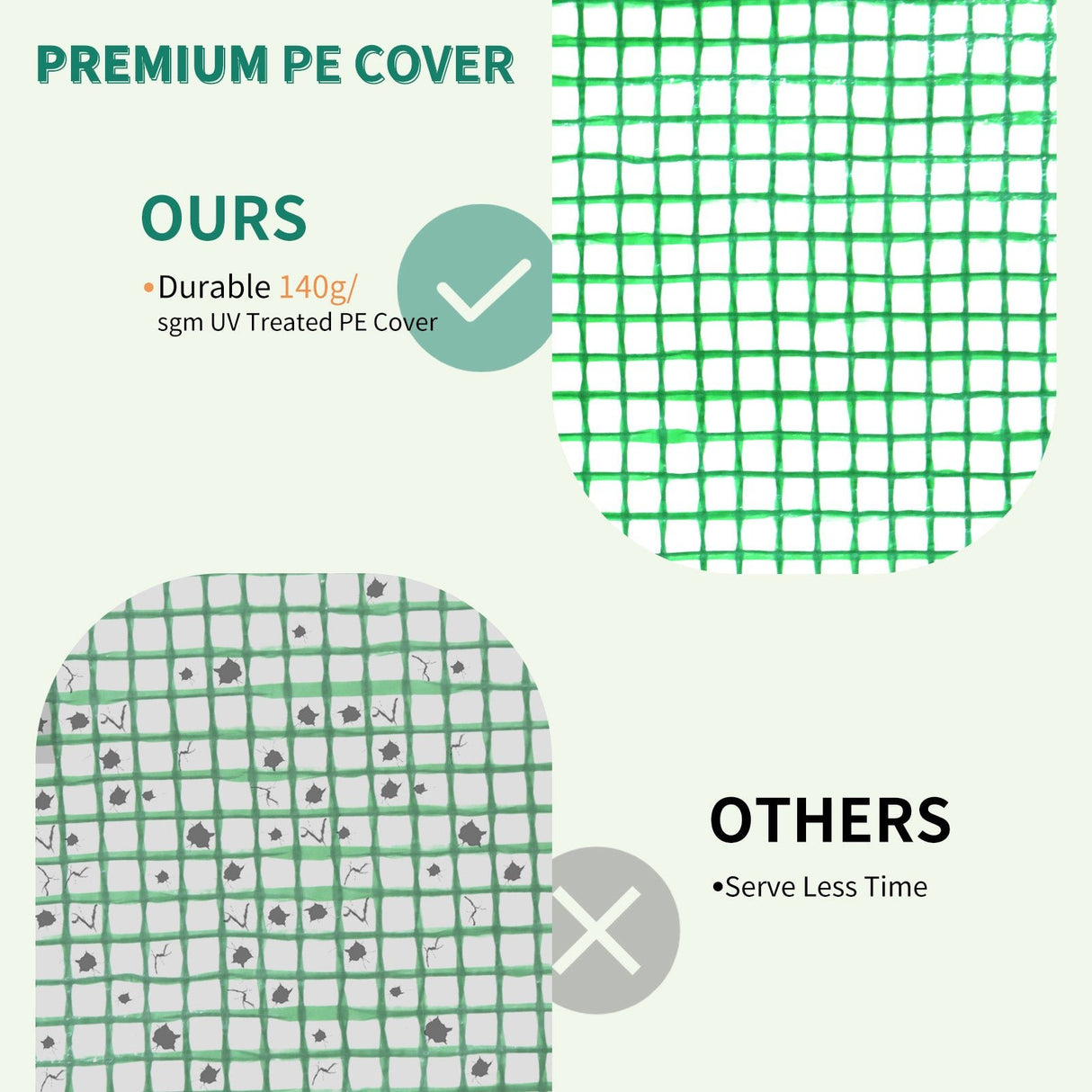 Replacement Cover for 10x5 Portable Lean - to Greenhouse (Frame Not Included), Green - Eagle Peak Custom Canopy Tent