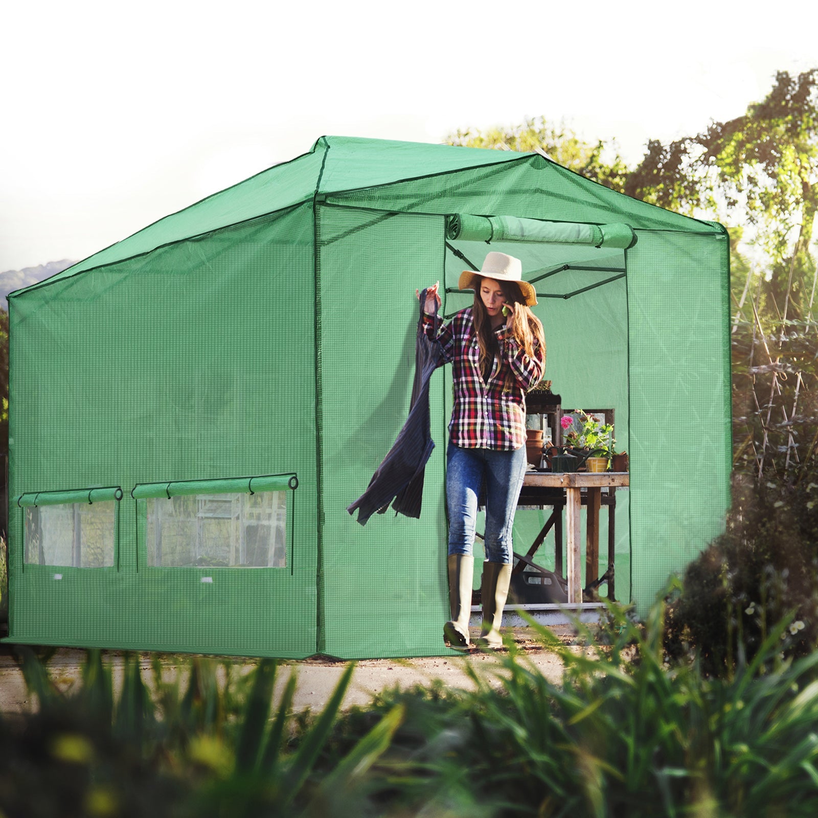 Replacement Cover for 12x8 Portable Walk-in Pop up Greenhouse