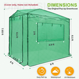 Replacement Cover for 8x6 Portable Pop up Greenhouse, Mesh Door(Frame Not Included), Green - Eagle Peak Custom Canopy Tent