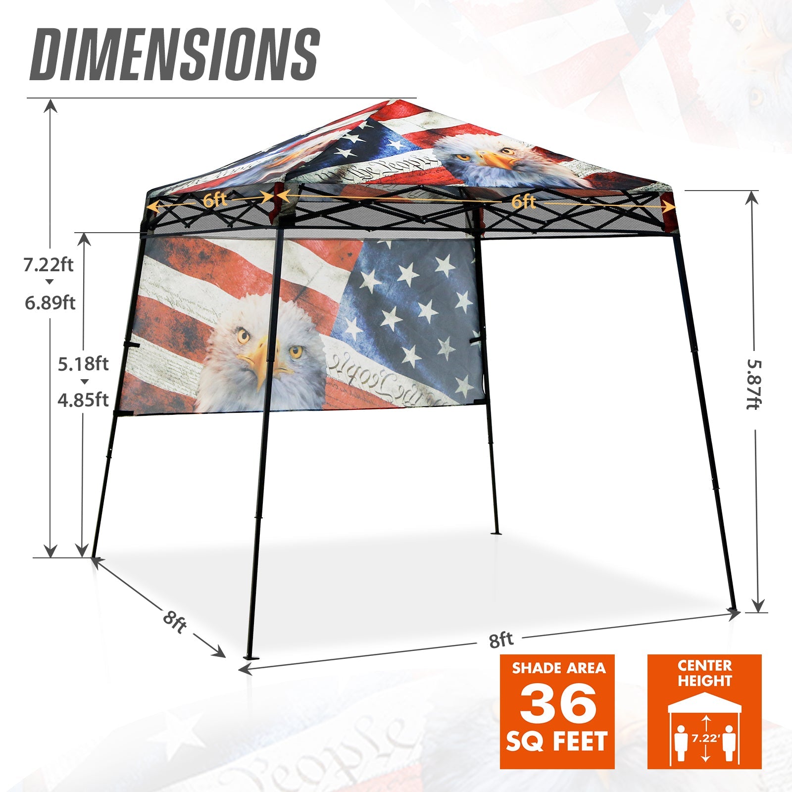 Eagle Peak Shade Graphix Day Tripper 8x8 Pop Up Canopy Tent