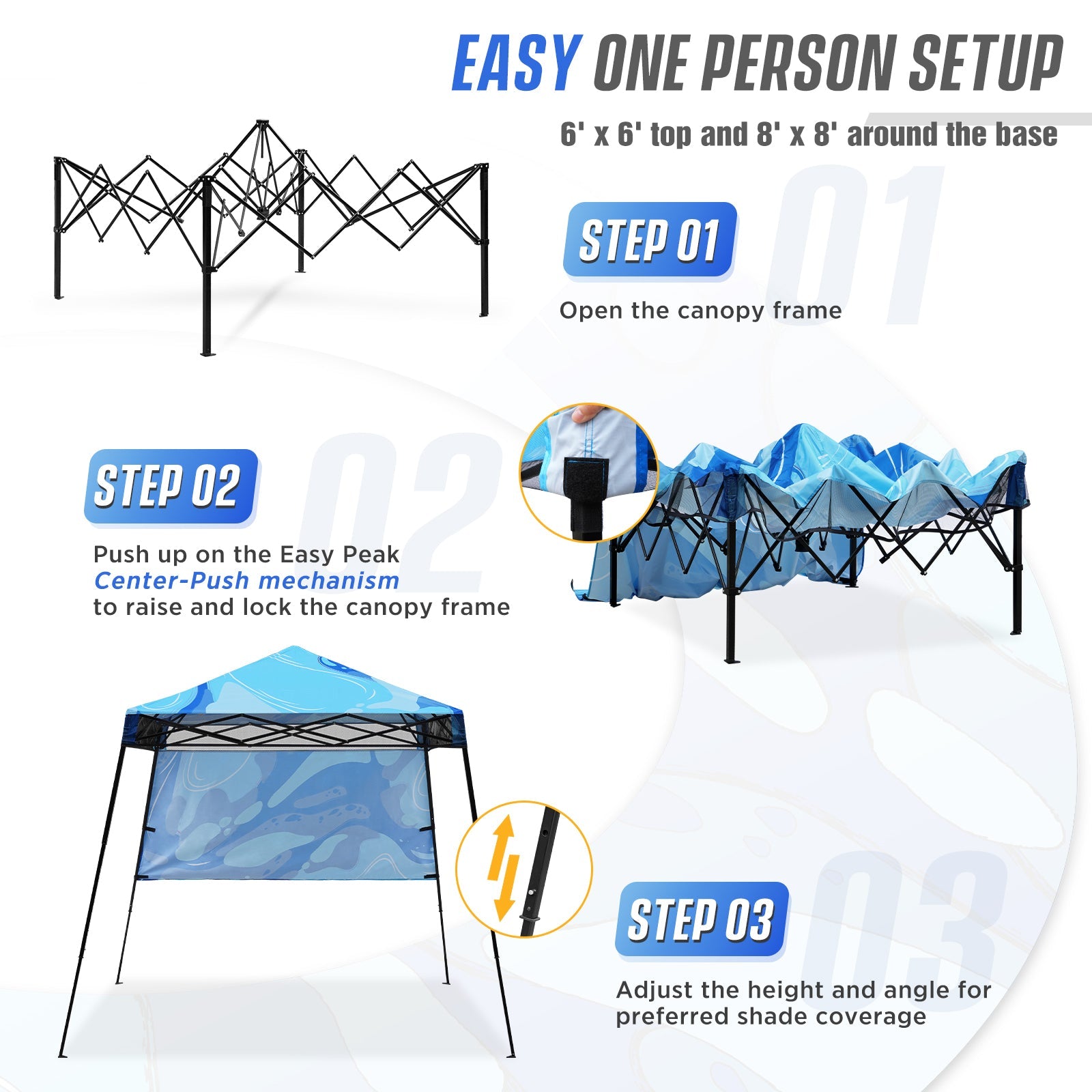 EAGLE PEAK 10''x 10'' Straight Leg Pop Up Canopy with 100