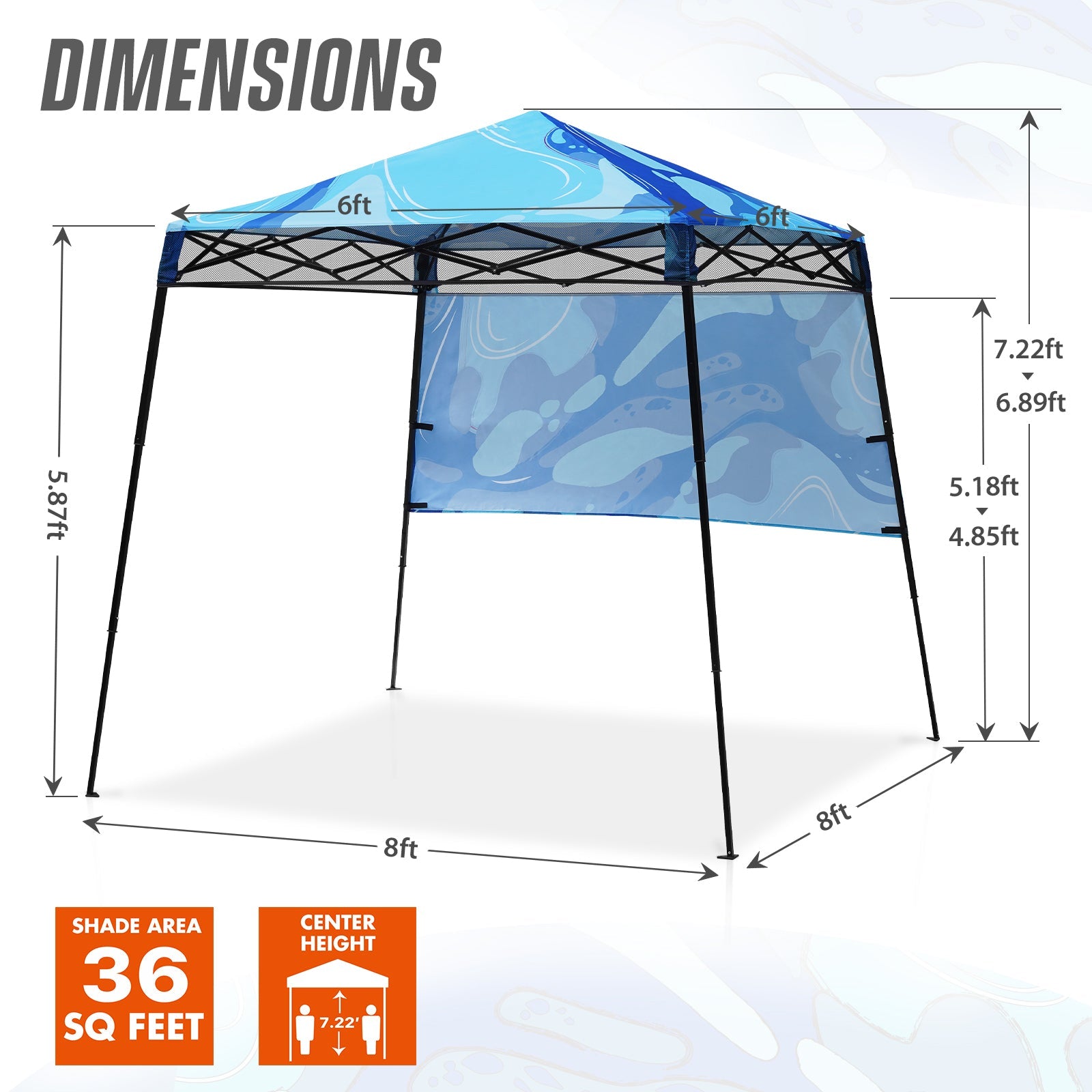 EAGLE PEAK 10''x 10'' Straight Leg Pop Up Canopy with 100