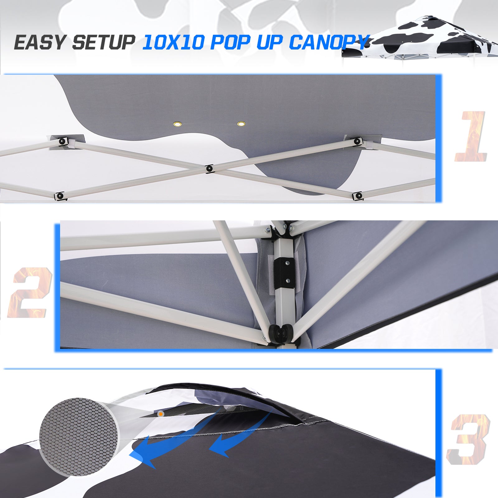 EAGLE PEAK 10' x 10' Straight Leg Pop Up Canopy with 100