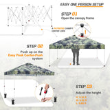 SHADE GRAPHiX Easy Setup 10x10 Pop Up Canopy Tent with Digital Printed Tree Camo Top - Eagle Peak Custom Canopy Tent