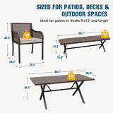 Sienna Bay Outdoor Dining Set for 4/6, Brown/Beige - Eagle Peak Custom Canopy Tent
