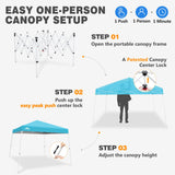 Slant Leg Pop up Canopy Tent, 10x10 Base 8x8 Top - Eagle Peak®