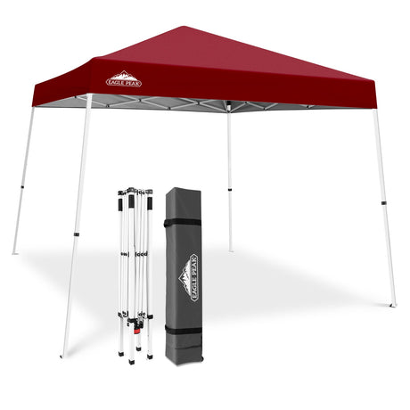 Slant Leg Pop up Canopy Tent, 10x10 Base 8x8 Top - Eagle Peak®