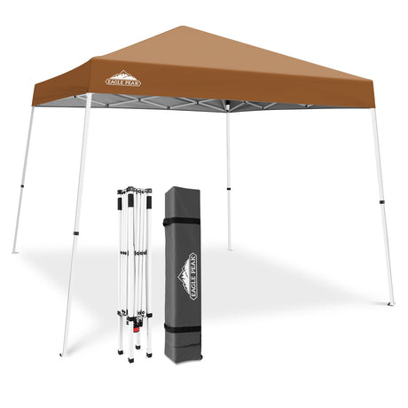 Slant Leg Pop up Canopy Tent, 10x10 Base 8x8 Top - Eagle Peak®