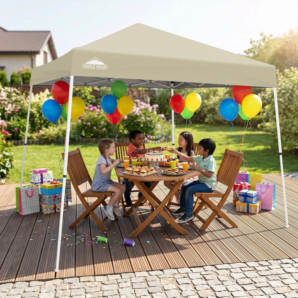 Slant Leg Pop up Canopy Tent, 10x10 Base 8x8 Top - Eagle Peak®