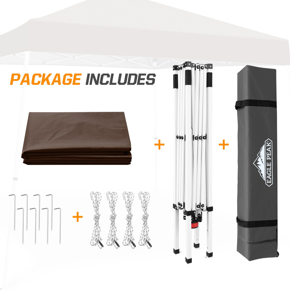 Slant Leg Pop up Canopy Tent, 10x10 Base 8x8 Top - Eagle Peak®