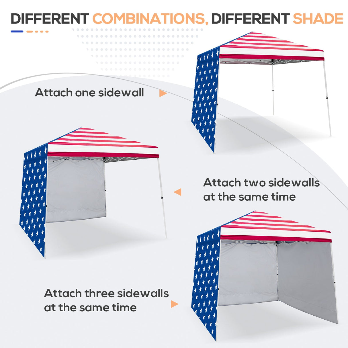 Sunwall / Sidewall for 10x10 Slant Leg Canopy Only, 1 Sidewall - Eagle Peak Custom Canopy Tent