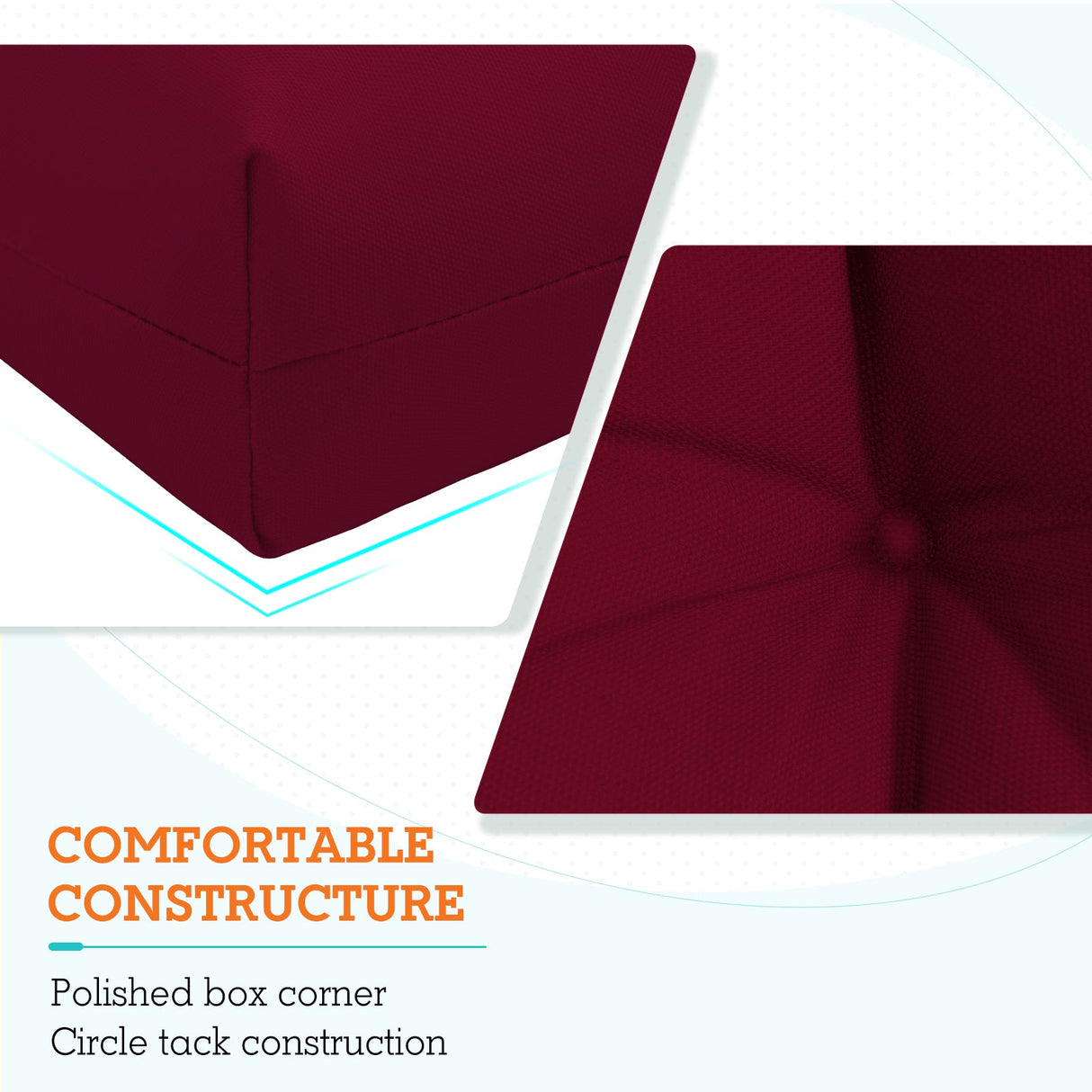 Tufted Outdoor/Indoor High Back Patio Chair Cushion, Set of 1, 46'' x 22'' - Eagle Peak Custom Canopy Tent