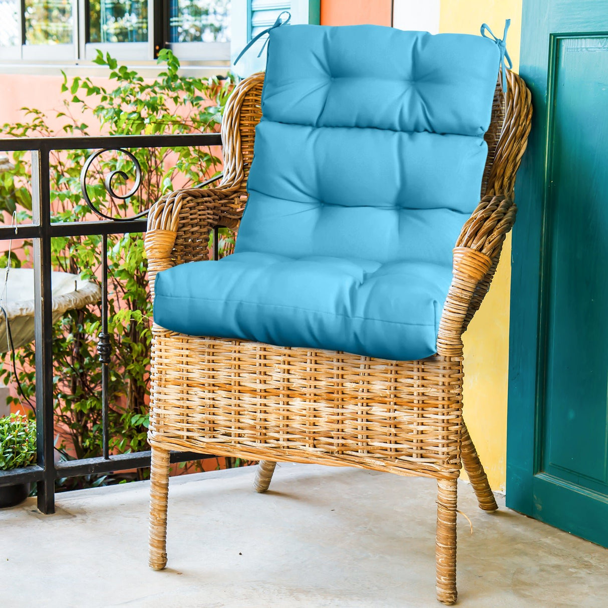 Tufted Outdoor/Indoor High Back Patio Chair Cushion, Set of 1, 46'' x 22'' - Eagle Peak Custom Canopy Tent