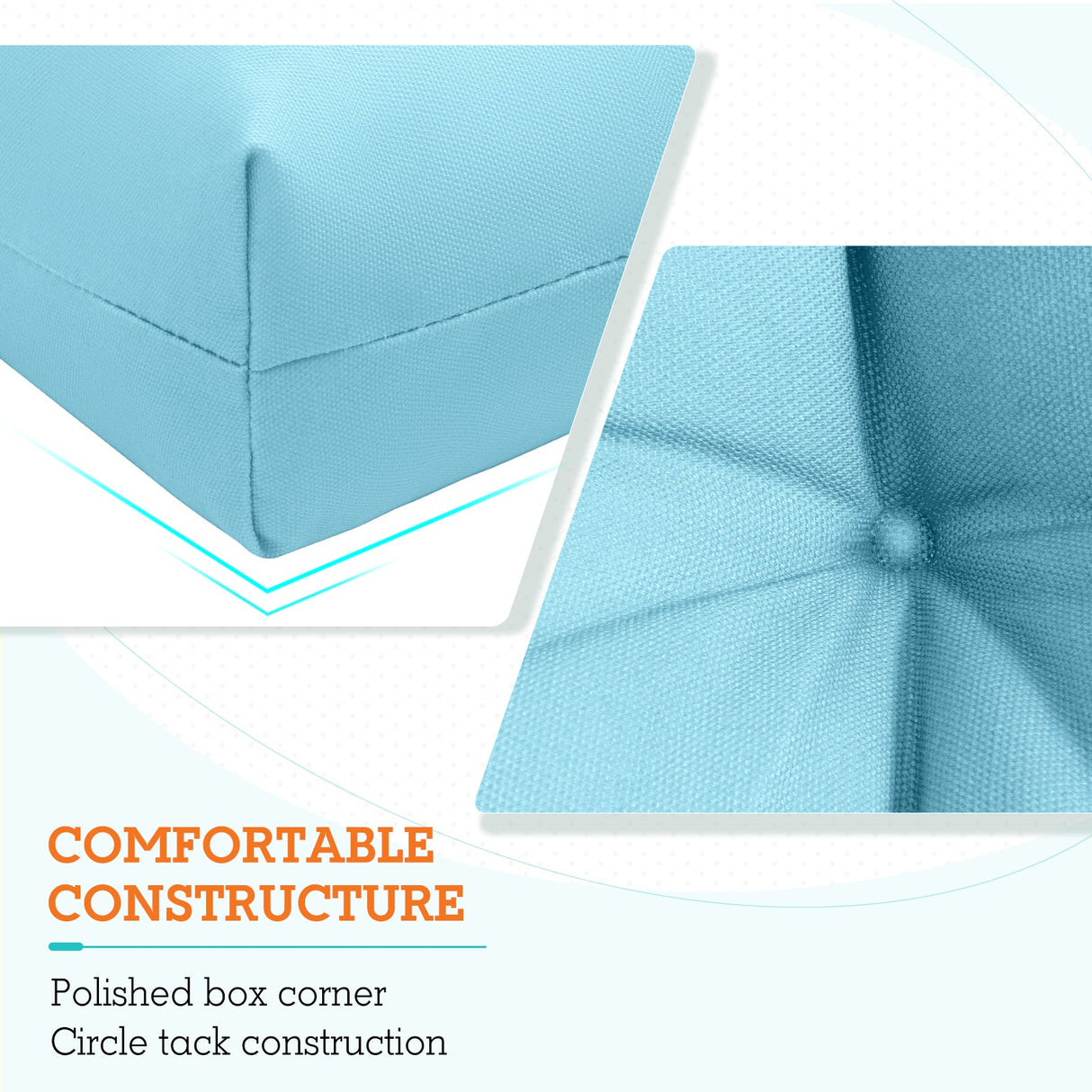 Tufted Outdoor/Indoor High Back Patio Chair Cushion, Set of 1, 46'' x 22'' - Eagle Peak Custom Canopy Tent