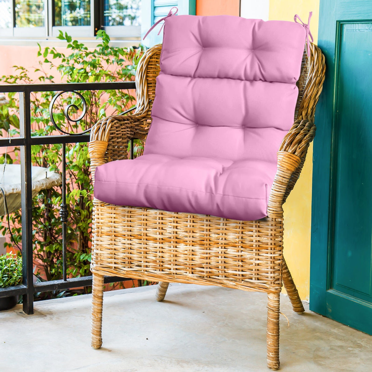 Tufted Outdoor/Indoor High Back Patio Chair Cushion, Set of 1, 46'' x 22'' - Eagle Peak Custom Canopy Tent