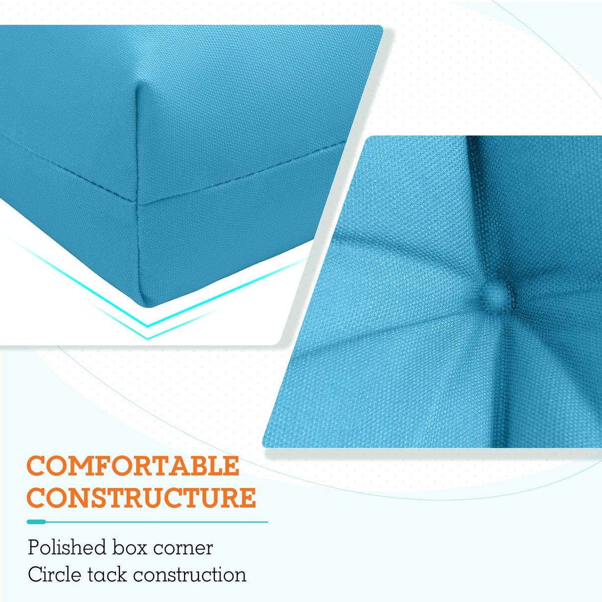 Tufted Outdoor/Indoor High Back Patio Chair Cushion, Set of 1, 46'' x 22'' - Eagle Peak Custom Canopy Tent