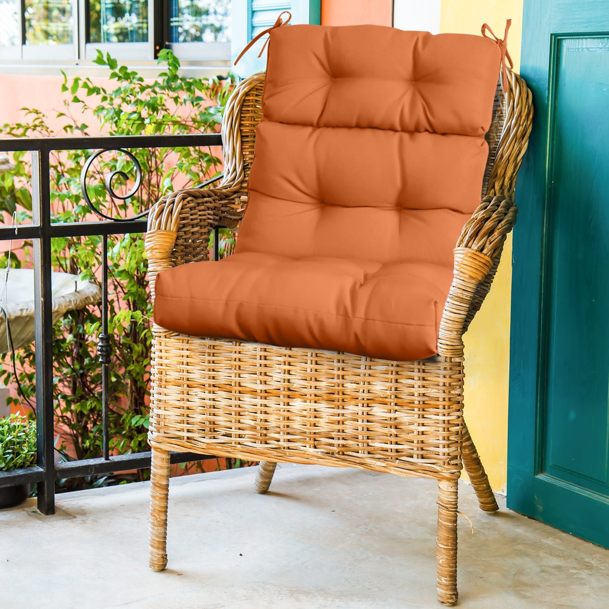 Tufted Outdoor/Indoor High Back Patio Chair Cushion, Set of 1, 46'' x 22'' - Eagle Peak Custom Canopy Tent