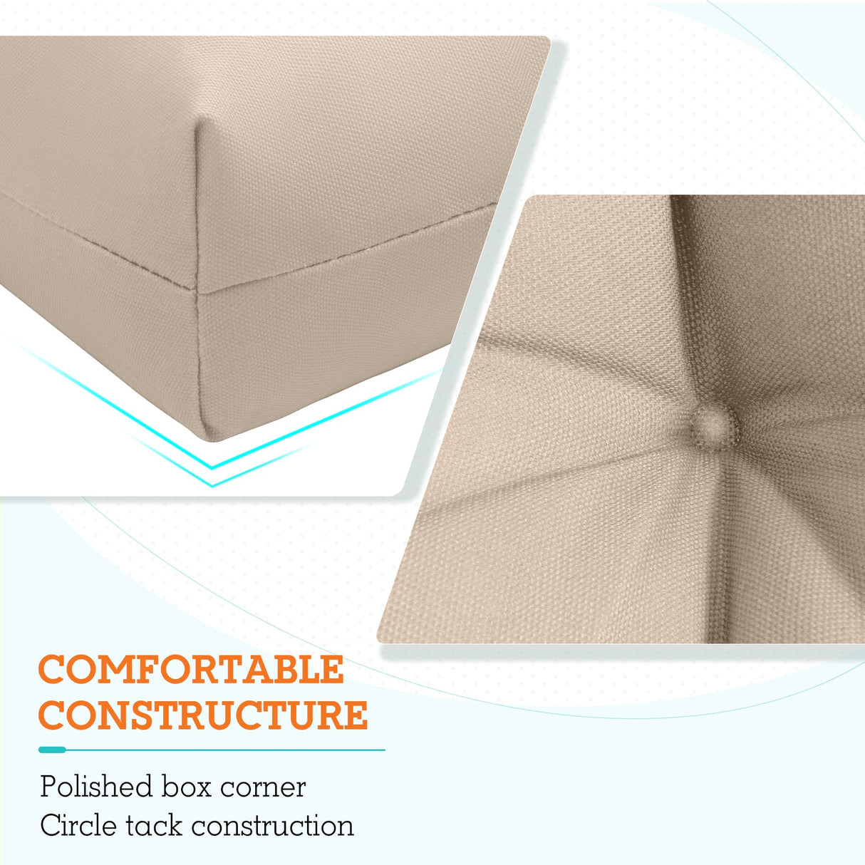 Tufted Outdoor/Indoor High Back Patio Chair Cushion, Set of 1, 46'' x 22'' - Eagle Peak Custom Canopy Tent