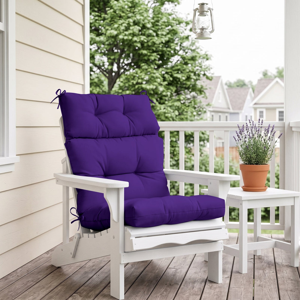Tufted Outdoor/Indoor High Back Patio Chair Cushion, Set of 2, 46'' x 22'' - Eagle Peak