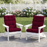 Tufted Outdoor/Indoor High Back Patio Chair Cushion, Set of 2, 46'' x 22'' - Eagle Peak