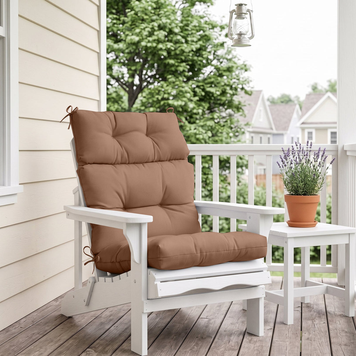 Tufted Outdoor/Indoor High Back Patio Chair Cushion, Set of 2, 46'' x 22'' - Eagle Peak