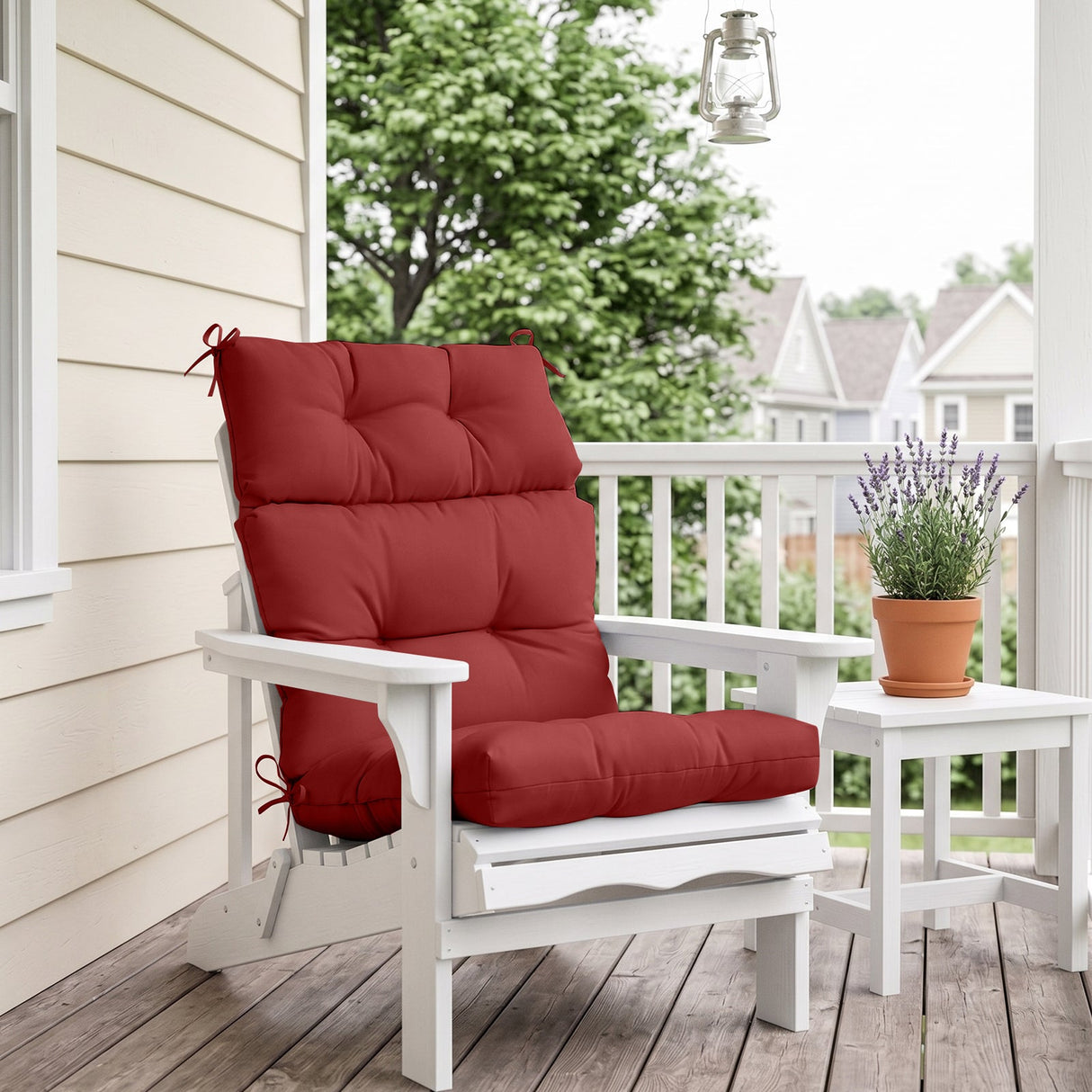 Tufted Outdoor/Indoor High Back Patio Chair Cushion, Set of 2, 46'' x 22'' - Eagle Peak