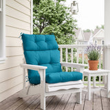 Tufted Outdoor/Indoor High Back Patio Chair Cushion, Set of 2, 46'' x 22'' - Eagle Peak