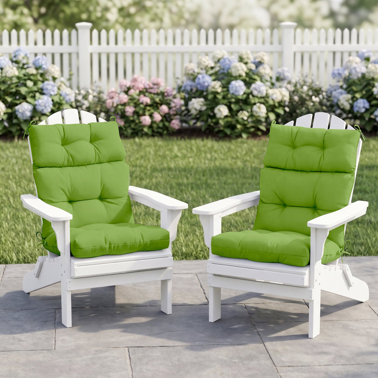 Tufted Outdoor/Indoor High Back Patio Chair Cushion, Set of 2, 46'' x 22'' - Eagle Peak