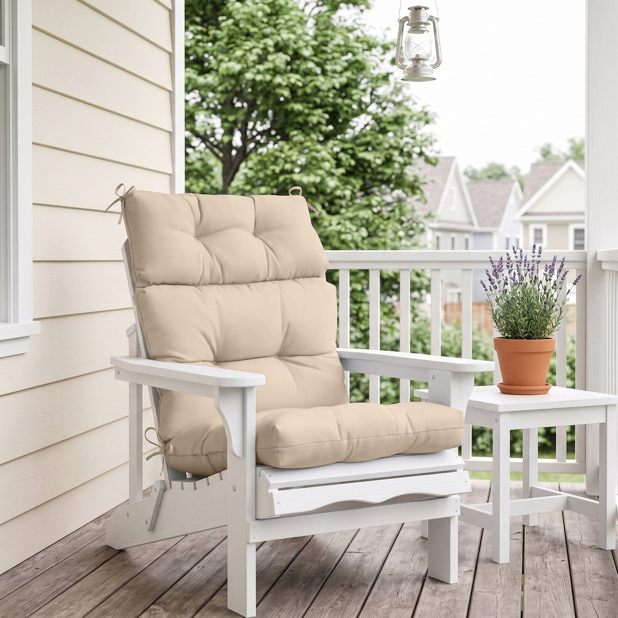 Tufted Outdoor/Indoor High Back Patio Chair Cushion, Set of 2, 46'' x 22'' - Eagle Peak