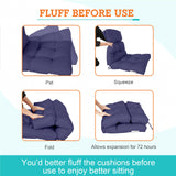 Tufted Outdoor/Indoor High Back Patio Chair Cushion, Set of 2, 46'' x 22'' - Eagle Peak Custom Canopy Tent