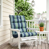 Tufted Outdoor/Indoor High Back Patio Chair Cushion, Set of 2, 46'' x 22'' - Eagle Peak