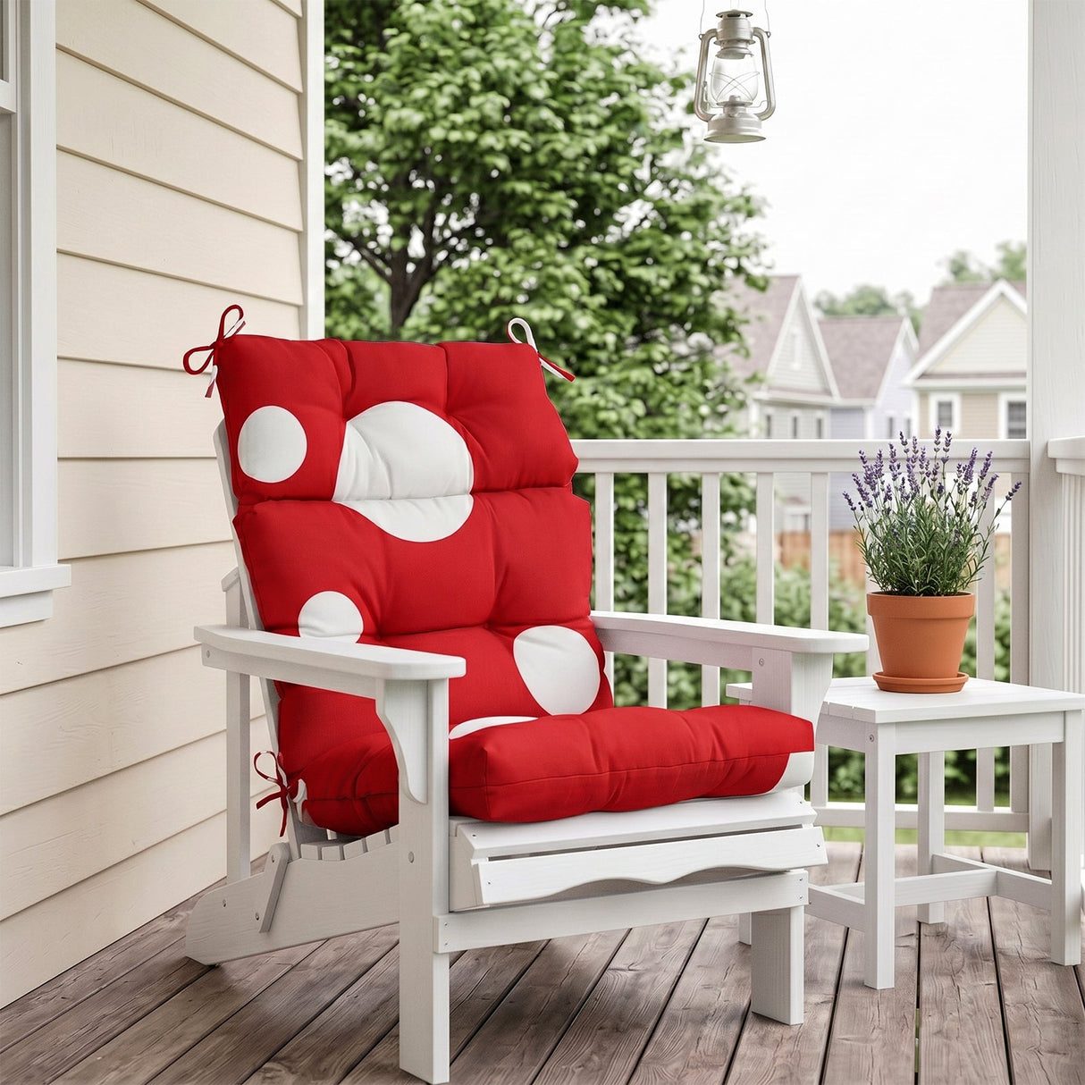 Tufted Outdoor/Indoor High Back Patio Chair Cushion, Set of 2, 46'' x 22'' - Eagle Peak