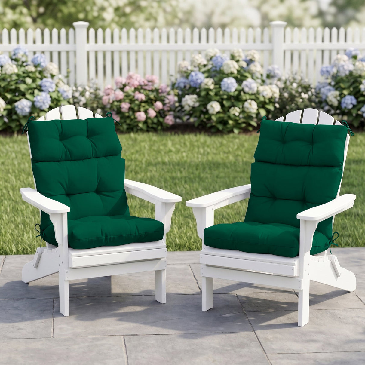 Tufted Outdoor/Indoor High Back Patio Chair Cushion, Set of 2, 46'' x 22'' - Eagle Peak