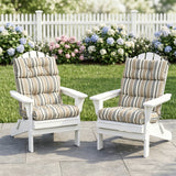 Tufted Outdoor/Indoor High Back Patio Chair Cushion, Set of 2, 46'' x 22'' - Eagle Peak