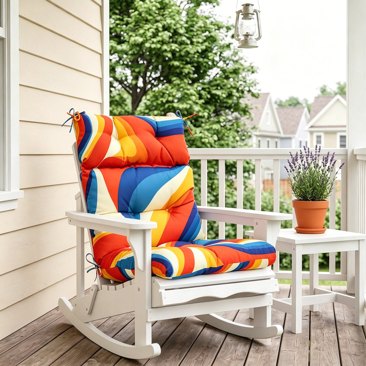 Tufted Outdoor/Indoor High Back Patio Chair Cushion, Set of 2, 46'' x 22'' - Eagle Peak