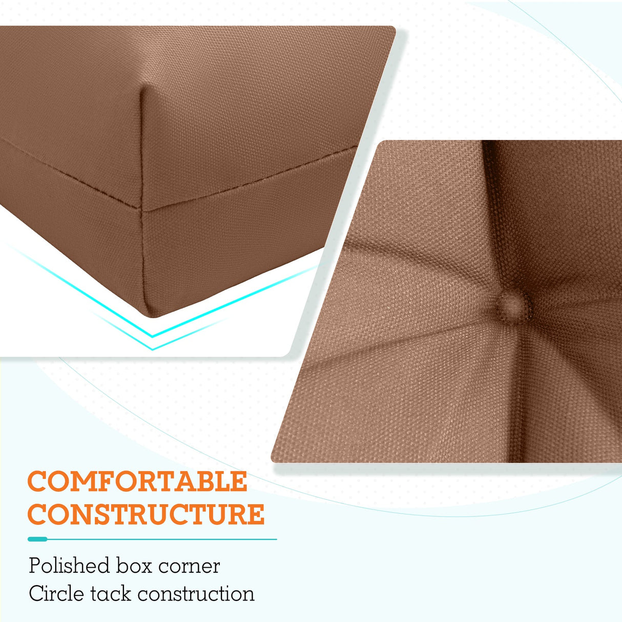 Tufted Outdoor/Indoor High Back Patio Chair Cushion, Set of 2, 46'' x 22'' - Eagle Peak Custom Canopy Tent